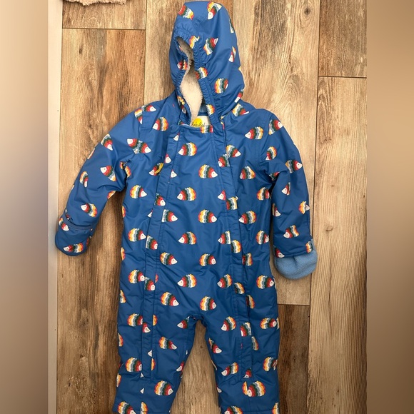 Baby Boden Blue Hedgehog Snowsuit 12-18 months